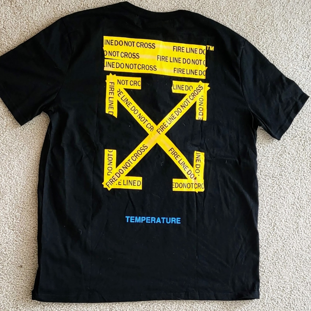 Off-White Temperature Arrows T-shirt by Virgil Abloh Color Black Size Large